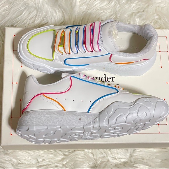 ‼️SOLD‼️Alexander McQueen Multicolor Outline Court Sneakers 38 - Picture 9 of 10